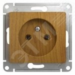 Розетка 1-м СП Glossa 16А IP20 без заземл. механизм дерево дуб SE GSL000541
