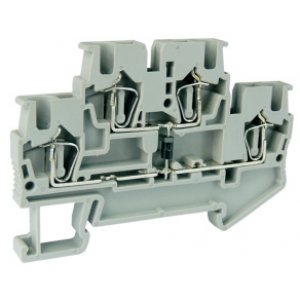 Этажная клемма UJ5-2.5/2-2D/XR-LE, Этажная клемма, 2 этажа, с диодом, тип фиксации провода: пружинный, номинальное сечение: 2,5 мм кв., 26A, 500V, ширина: 5,2 мм, цвет: серый, тип монтажа: DIN35, стандарт GB/T14048.1,