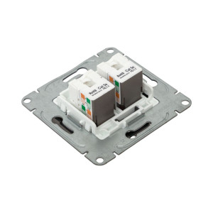 Механизм розетки RJ45 - 2шт, (cat5), мокко Эпика EKF UP1-SOM-2RJ45-5