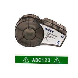 brd142805, M21-500-595-GN лента 12.7 мм/6.4 м, винил, белый на зеленом