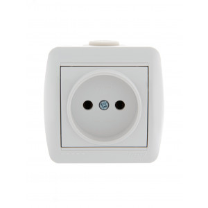 Розетка 1-м ОП Nata 16А IP20 без заземл. керамика бел. 710-0200-121