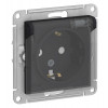 Розетка 1-м СП AtlasDesign Aqua 16А IP44 с заземл. защ. шторки с прозр. крышкой механизм карбон SE ATN441046