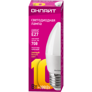 Лампа светодиодная 61 959 OLL-C37-10-230-2.7K-E27-FR 10Вт 61959
