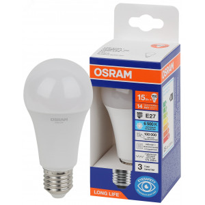 Лампа светодиодная LED 15Вт Е27 6500К 1521Лм груша 220В (замена 150Вт) OSRAM 4099854186219