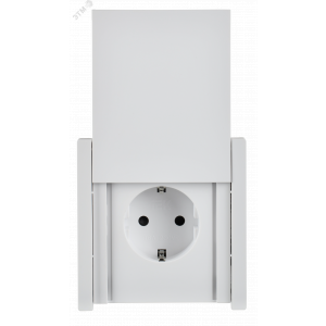FORTE&PIANO Розетка 1-местная с заземлением с защитными шторками и крышкой винтовое крепление 16А IP44 FP221 белый IEK FP-R16-16-44-K01