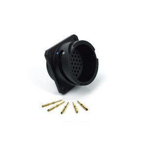 MP-4102-37P-C, Стандартный цилиндрический соединитель Panel recpt w/pins crimp combo w/cap