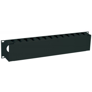 Кабельный органайзер с крышкой 19" 2U, черный CO05-2MCM
