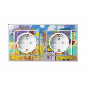 ATLASDESIGN ART РОЗЕТКА с заземлением со шторками, 16А, механизм, БЕЛЫЙ C2 ATN200145