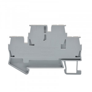 Этажная клемма JUT3-1.5/2-GY, Этажная клемма, 2 этажа, тип фиксации провода: пружинный, номинальное сечение: 1,5 мм кв., 17,5A, 500V, ширина: 4,2 мм, цвет: серый, тип монтажа: DIN35