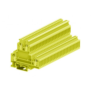 Проходная клемма 305997, Проходная клемма, тип фиксации провода: винтовой, номинальное сечение: 4 мм кв., 32A, 800V, ширина: 6 мм, цвет: желтый, тип монтажа: DIN35