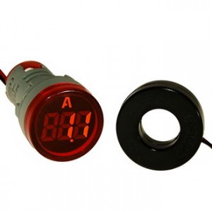 DMS-215, Цифровой LED амперметр AC 0-100А, AD16-22AM, красный, установка на панель в отв d=22мм