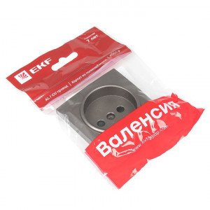 Валенсия лицевая панель розетки 1-местной б/з 10 А графит с защ. штор. PROxima ESR10-L-022-60