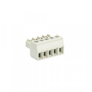 Розеточный разъем на кабель 8513 B/5, Розеточный разъем, угловой, на кабель, шаг: 3.5 мм, 5 полюсов, фиксация провода винтовая, исполнение: с маркировкой, 250V, 8А, цвет: серый