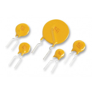 60R010XU, Самовосстанавливающийся предохранитель PTC 0.1A(hold) 0.2A(trip) 60VDC 40A 0.38W 4s 2.5Ohm Radial 7.4 X 3.1mm Bulk