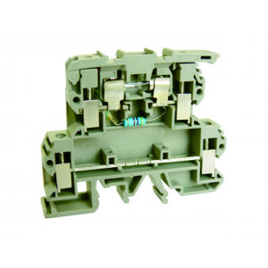 Этажная клемма USK-4/2-2RDX24, Этажная клемма, 2 этажа, с предохранителем, LED 24V, тип фиксации провода: винтовой, номинальное сечение: 4 мм кв., до 6,3A, 500V, ширина: 8 мм, цвет: бежевый, тип монтажа: DIN35