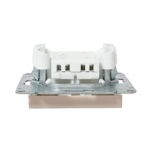 Механизм выключателя, одноклавишный, проходной, кремовый Эпика EKF UP1-SWI-11