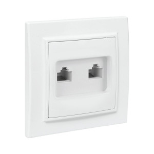 Розетка компьютерная + телефонная 2-м СП Минск RJ45 + Phone бел. Basic ERK00-135-10