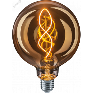 Лампа светодиодная LED 4вт E27 теплый G125 ретро FILAMENT 23013