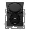 Розетка 1-м СП Bravo 16А 250В с заземл. защ. шторки с крышкой механизм графит С10Р91-010