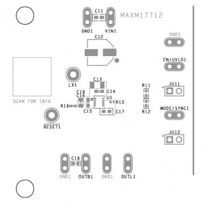 MAXM17712EVKIT#, Средства разработки интегральных схем (ИС) управления питанием Evkit for MAXM17712, 4.5V to 60V Input, 150mA, 3.3V Synchronous DC-DC and 1.8V, 50mA low noise LDO Himalaya uSLIC Power Module