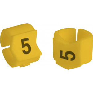 brd333405, SCNG-23-5 клипсы жёлтые, 50шт/упак, для провода 5,9-8,5мм диаметра, легенда 5