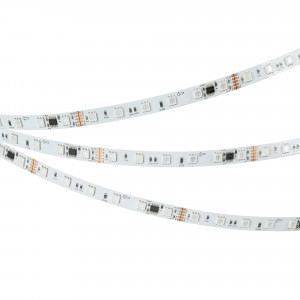 Лента DMX-B60-10mm 24V RGB-PX6 (14 W/m, IP20, 5060, 5m) 039183, Светодиодная лента DMX-B60, открытая IP20, с микросхемой GS8516. Светодиоды 5060, 60 шт/м (1 pixel = 6 LED), белая плата, скотч 3М. Цвет RGB, угол 120°. Питание 24 В, мощность 14 Вт/м (70 Вт на 5 м). Размеры 5000x10x1.8 мм. Мин. отрезок 100 мм, 6 светодио