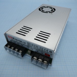 SD-500L-12, DC-DC, 480Вт, Uвх=19…72В, Uвых=12В/40А, изоляция 2000В DC, рег.вых 11…15В, в кожухе 215х115х50мм, -20°С…+60°С