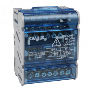 Шина "N" нулевая на DIN-рейку в корпусе-4х7групп-КЭАЗ