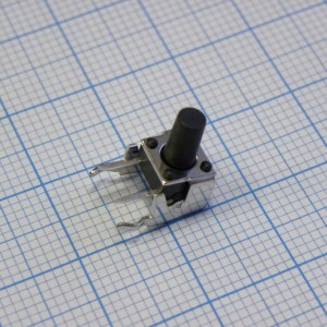 TS-A4PV-130, Кнопка тактильная 6х6мм угловая h=6.2мм усилие нажатия 180гр 0.05A 12В монтаж в отверстие