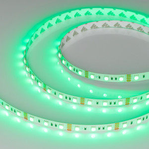 Лента RT-B60-10mm 12V RGB (14.4 W/m, IP20, 5060, 5m) 012340(2), Светодиодная лента RT-B60, открытая. Светодиоды 5060, 60 шт/м (300 шт на 5 м), белая плата, ширина 10 мм, скотч 3M. Цвет RGB, угол 120°. Питание 12V, мощность 14.4 Вт/м (72 Вт на 5 м). Размеры 5000x10x2.2 мм. Мин. отрезок 50 мм, 3 светодиода. Цена за 1 м.