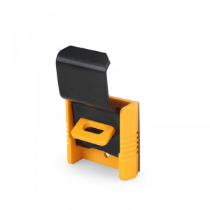 gwrD81-2, Блокиратор кнопок и рубильников многофункциональный, пластик и сталь, ширина захвата – 26 мм, цвет – желтый, 1 шт/упак