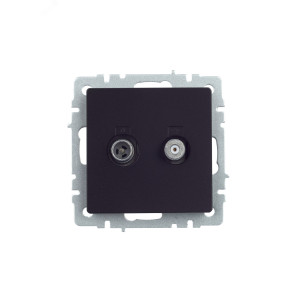 BRITE Розетка двойная TV+SAT РТВ/РСп12-БрЧ черный BR-AF20-O-K02