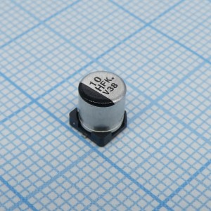 EEEFK1H100UR, Конденсатор электролитический низкоимпедансный для поверхностного монтажа 50В 10мкФ ±20%, 2000часов, 85mA, 5*5.8