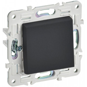 SKANDY Выключатель 1-клавишный 10А SK-V01G графит IEK SK-V10-0-10-K53