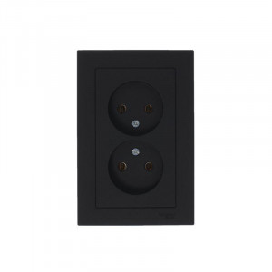 Розетка 2-м СП AtlasDesign 16А IP20 без заземл. в сборе карбон SE ATN001020