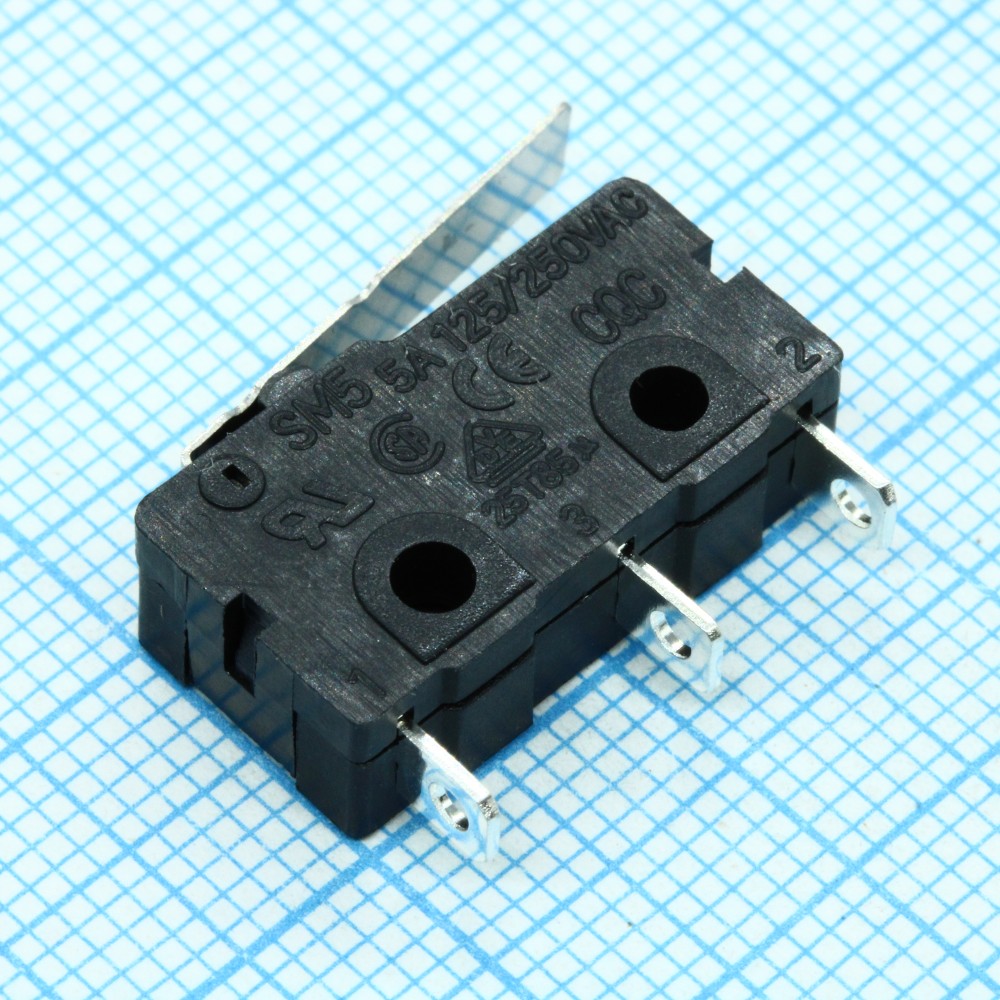 Изображение товара Микропереключатель с лапкой SM5-02N-38G-G 250В 5А надежный компонент