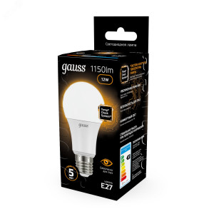 Лампа светодиодная Black 12Вт A60 грушевидная 3000К тепл. бел. E27 1150лм 102502112