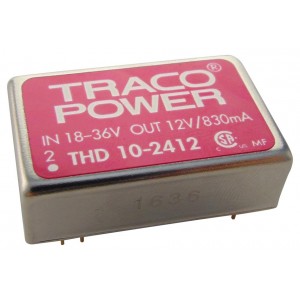 THD 10-2412, Преобразователь DC-DC на печатную плату вход 24В однополярный выход 12В 0.833A 10Вт 8-Pin DIP модульный