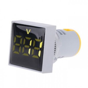 DMS-122, Цифровой LED вольтметр AC 20-500В, желтый, установка на панель в отв d=22мм