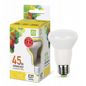 Лампа светодиодная LED-R63-standard 5Вт 230В Е27 3000К 450Лм 4690612001579