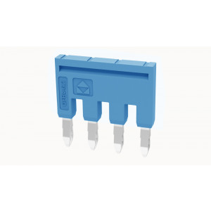 Соединительная перемычка DFB4-04P-12-00Z(H), Соединительная перемычка, 4 полюса, изолированная, вилочная, для клемм: DS4, цвет: синий