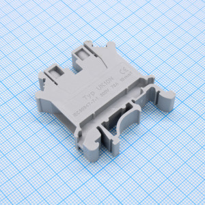 GSP10-2-GY, Проходная клемма, тип фиксации провода: винтовой, номинальное сечение: 10 мм кв., 57A, 800V, ширина: 10,2 мм, цвет: серый, зажимная клетка - латунь, винтовая перемычка, тип монтажа: DIN35