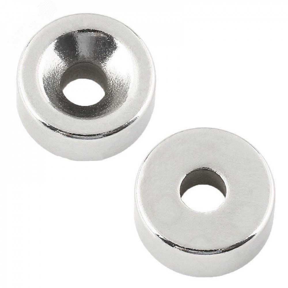 Изображение товара Неодимовый магнитный диск 20х5 мм с зенковкой 10х4,5 мм комплект 2 шт. Rexant