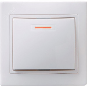 Выключатель 1-кл. СП Кварта 10А IP20 ВС10-1-1-КБ с индикацией бел. EVK11-K01-10-DM