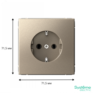 ARTGALLERY РОЗЕТКА с заземлением, 16А, механизм, быстрозажимные клеммы, шампань GAL000543S