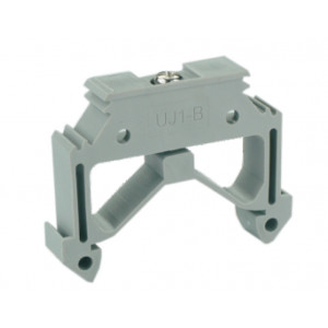 Концевой стопор UJ1-B, Концевой стопор, тип зажима: винт, материал: пластик, ширина: 9 мм, цвет: серый, тип монтажа: DIN35