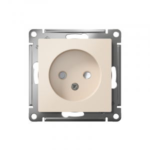 Розетка 1-м СП AtlasDesign 16А IP20 без заземл. защ. шторки механизм беж. SE ATN000249