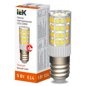 Лампа LED CORN капсула 5Вт 230В 3000К керамика E14 IEK (кр.10шт) [LLE-CORN-5-230-30-E14]