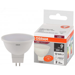 Лампа светодиодная LED Value LVMR1650 6SW/840 6Вт GU5.3 230В 10х1 RU OSRAM 4058075582637