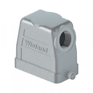 Крышка разъема BAS GOT GG 6HM32 A1, Крышка разъема на кабель, типоразмер 6B, высокое исполнение, без уплотнителя, 1 отверстие с резьбой для кабельных вводов M32x1,5, с боковым расположением, без защелки (упоры под одну защелку), материал корпуса: алюминиевый сплав